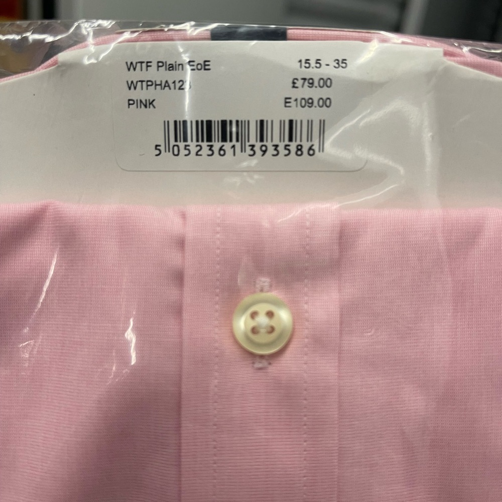 Brand New Hawes and Curtis Dress Shirt Pink Sz 15.5 35 - Picture 4 of 8